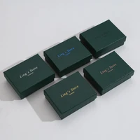 24pcs square jewelry packaging box 97cm dark green paper necklace ring earrings bracelet gift box for valentines day custom