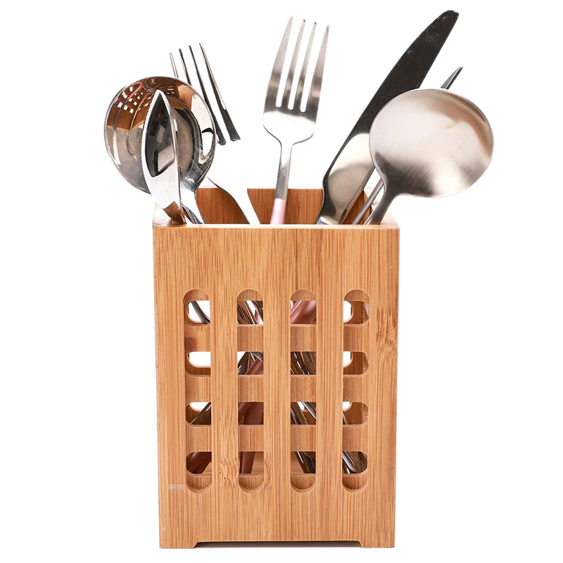 Квадратная деревянная кухонная посуда трубка палочки для еды контейнер набор