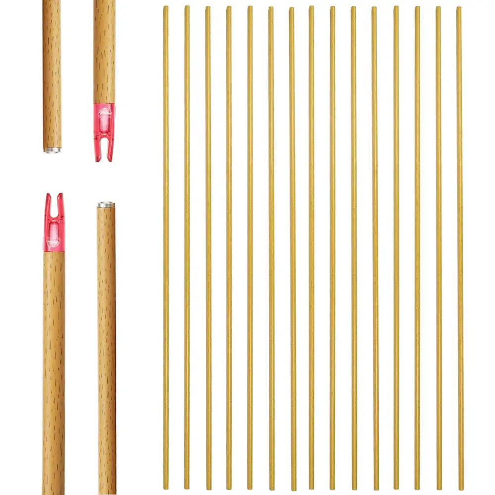 Ejes de flecha de carbono para tiro con arco, paquete de 12 con diseño de grano de madera para arco compuesto/recurvo, para caza, columna vertebral, 340
