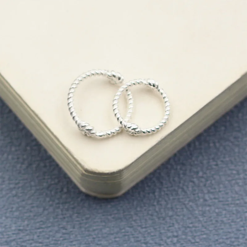 925 пробы Серебряный скрученный круг резные разделительные бусины для