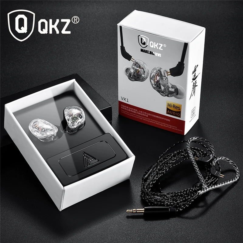 Новинка QKZ VK1 4DD наушники вкладыши HIFI DJ Monito спортивные для бега ZS10 ZS6 fone de ouvido