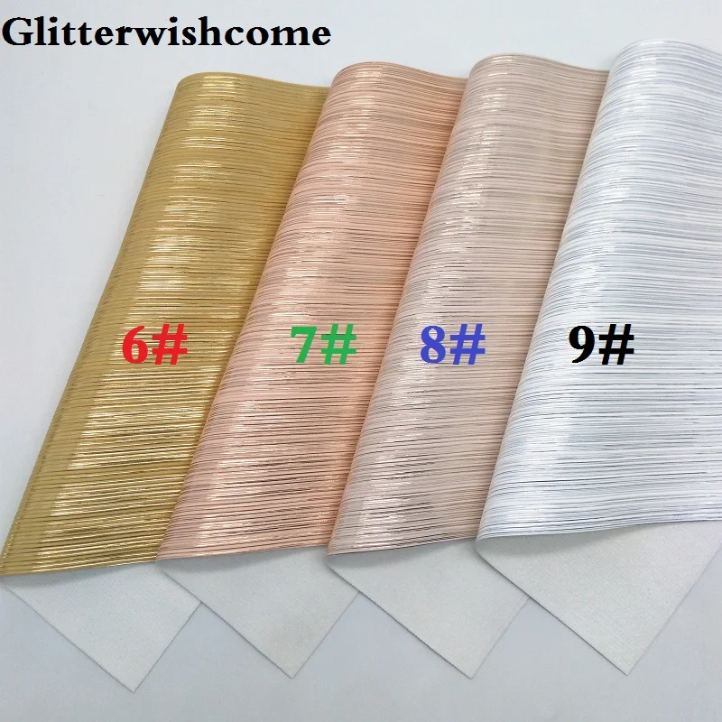 Glitterwishcome 21X29 см A4 размер винил для бантов тисненые полосы Кожа Fabirc искусственная кожа листы для бантов, GM153A