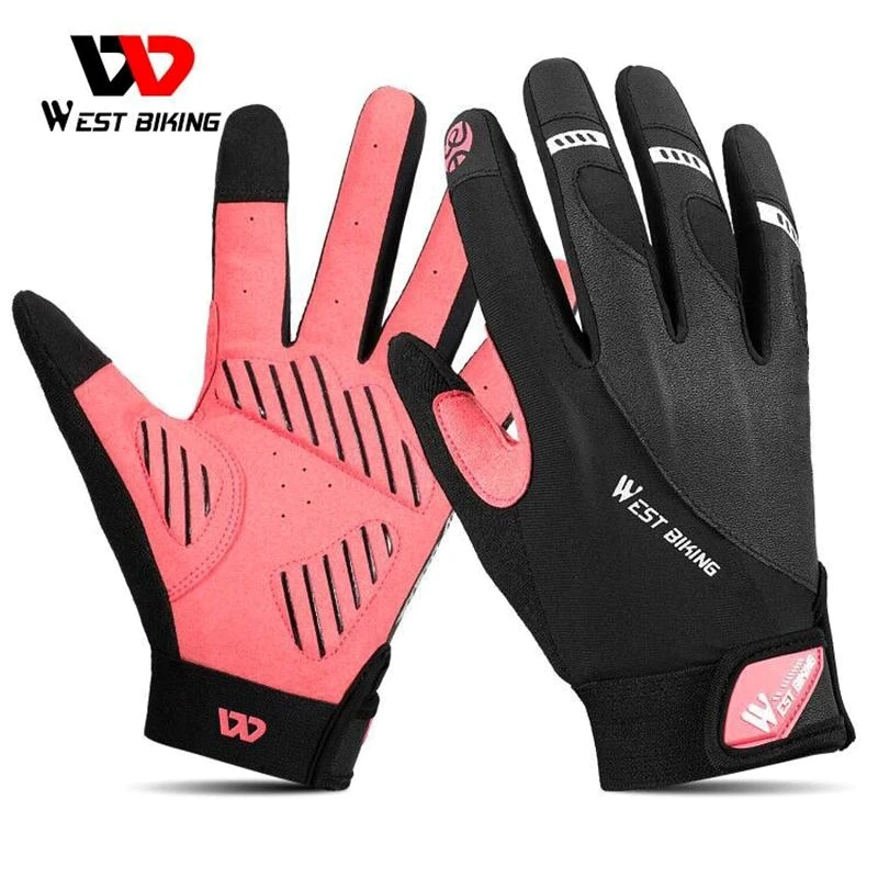 

WEST BIKING Cycling Gloves Comfortable Touch Screen Women's Gloves Spring Windproof MTB Motorcycle Shockproof Sports Gloves