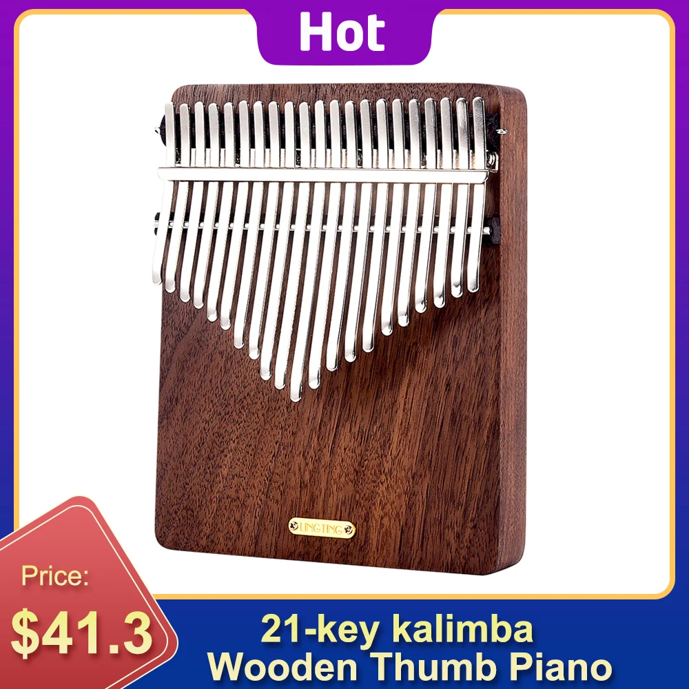 

LINGTING K21W 21-key kalimba Wooden Thumb Piano Kalimba Mbira Sanza F Tonality Finger Piano with Storage Bag Carry Case kalimba