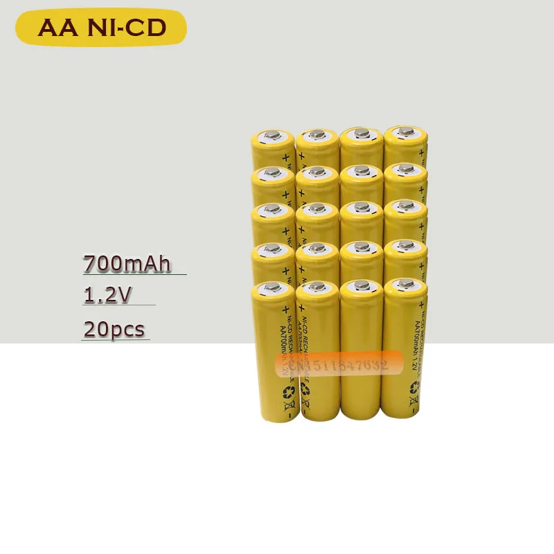 20 x AA 700mAh 1 2 V Quanlity перезаряжаемые батареи NI CD 2A Baterias Bateria 500 раз|rechargeable battery|aa rechargeable