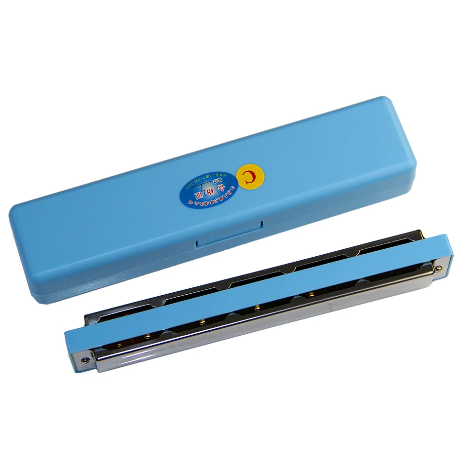 Металлическая губная гармоника с 24 отверстиями и восьмиугольным ключом