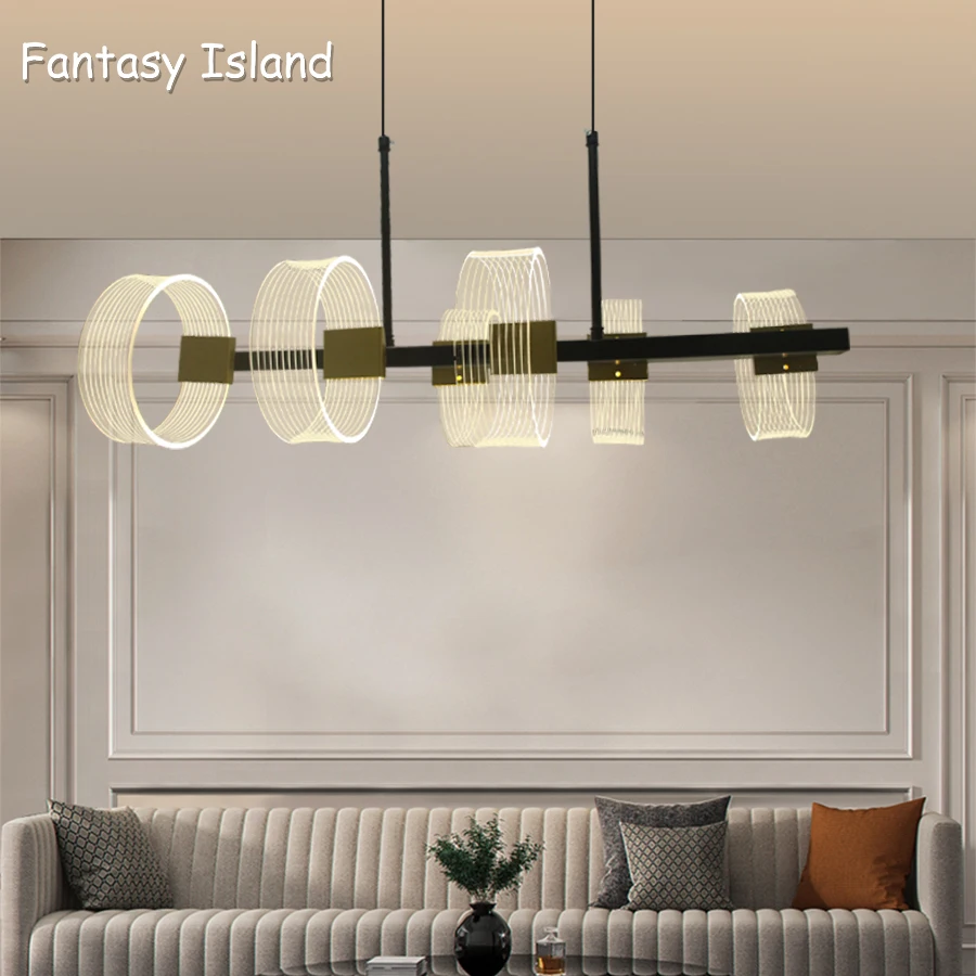 Минималистичная современная светодиодная люстра Hme освещение Акриловые Кольца