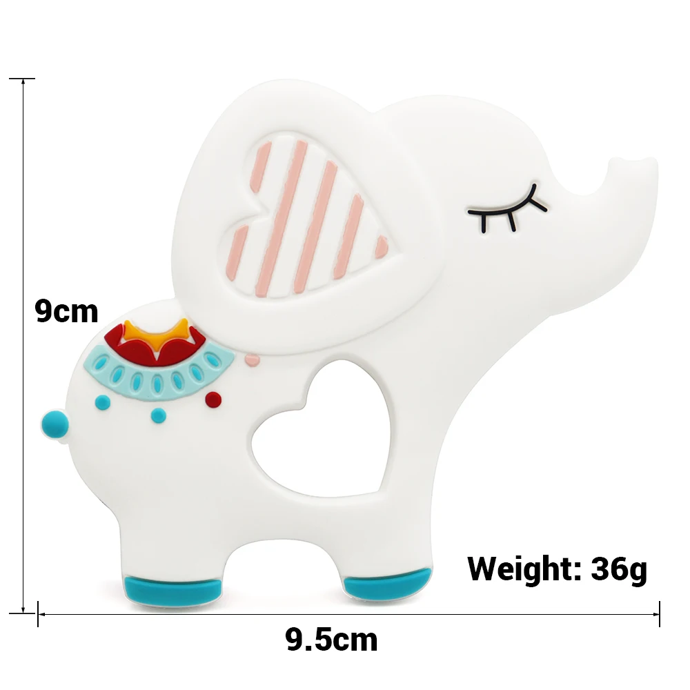 Baby Teether BPA Food Grade Teething Toy Animal Shape Squirrel Elephant Silicone Beads DIY Chain Gift | Мать и ребенок