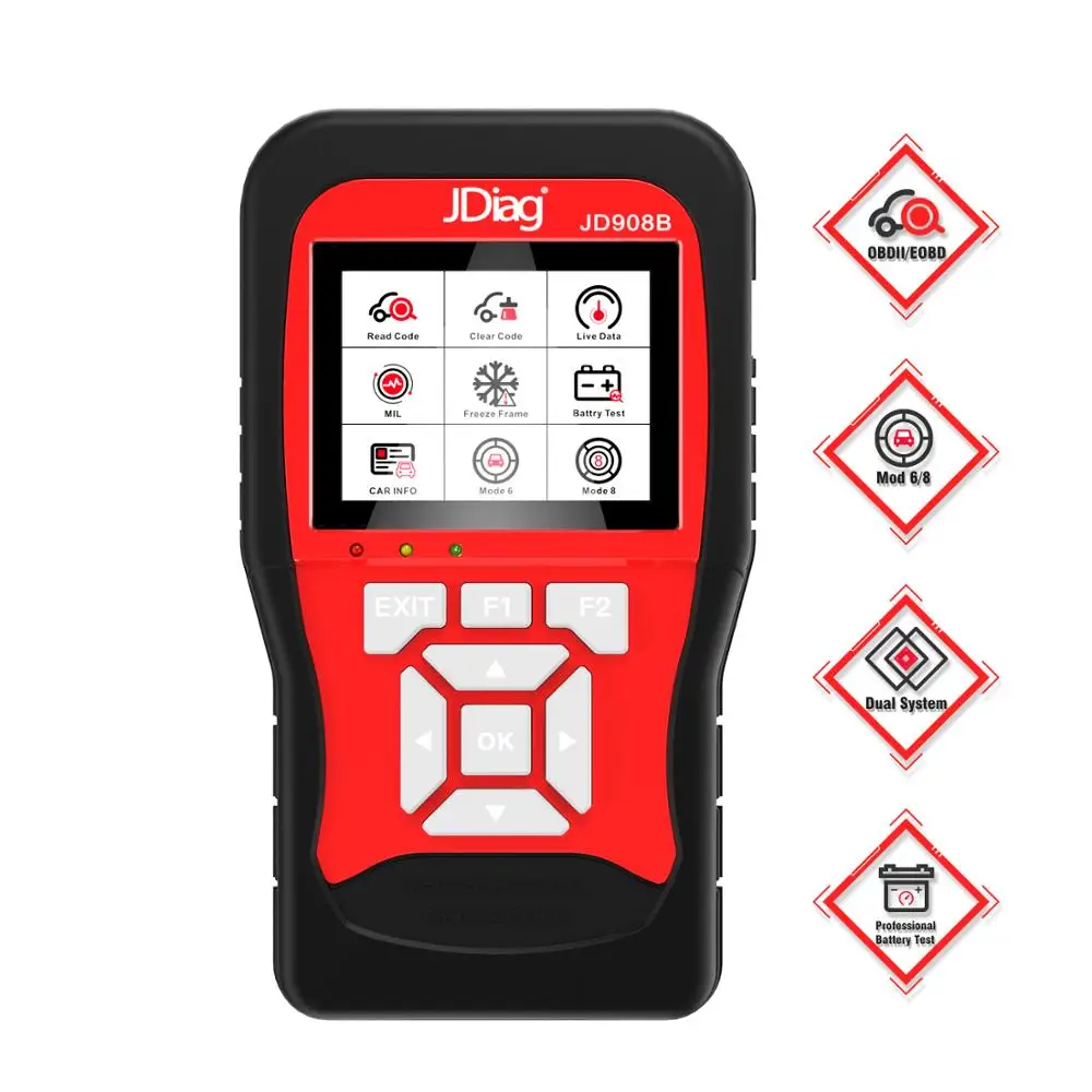 Профессиональный тестер батарей JDiag JD908B диагностический инструмент OBD2 + для
