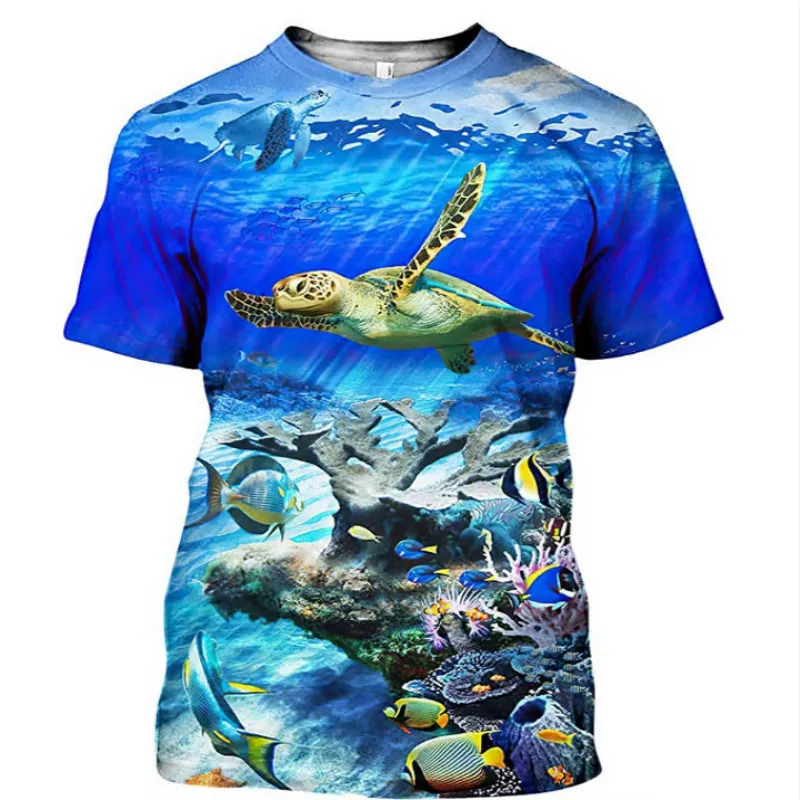

2021 Fishing 3D Printing Men s T Shirt Fashion The Neck Short Sleeve T Shirt Funny