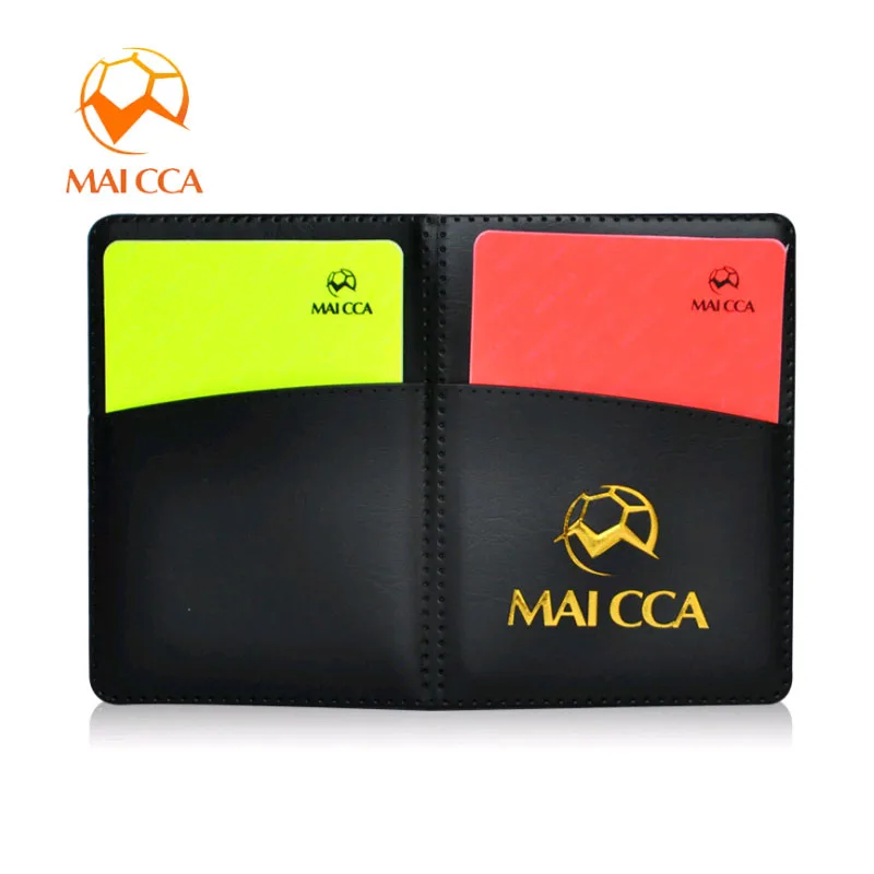 MAICCA Soccer Referee Cards with Pen Red Card Yellow Card PU Football Notebook Set Professional Referee Equipment 20pcs soccer champion yellow and red cards referee special warning signs red