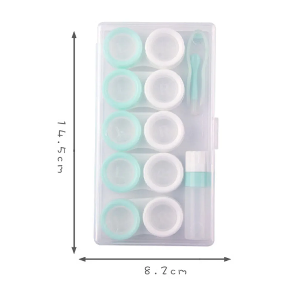 

5pairs Contact Lens Box Holder Portable Small Lovely Clear Eyewear Bag Container Contact Lenses Soak Storage Case
