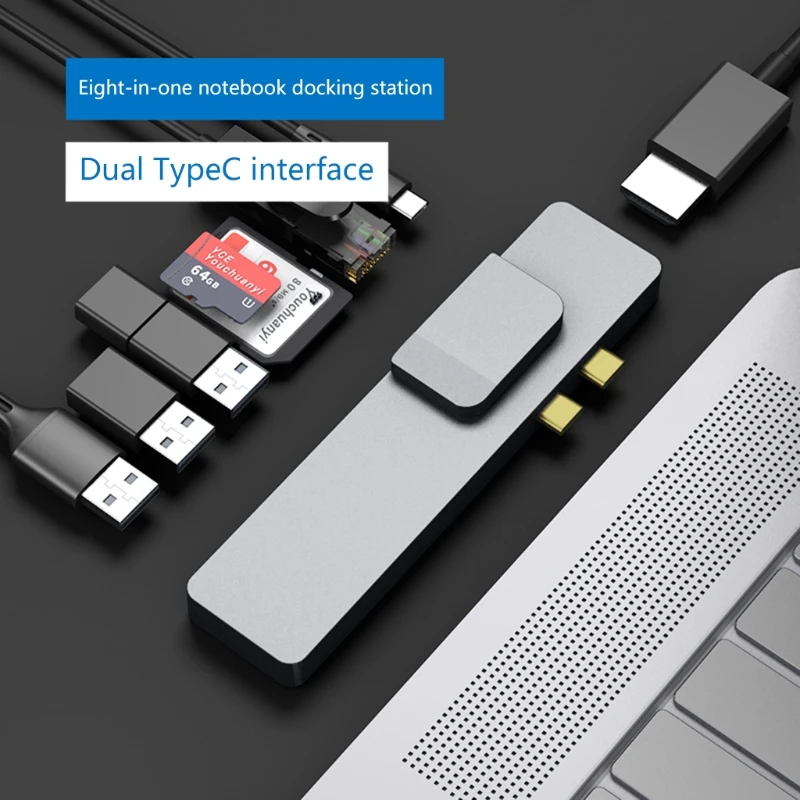 

Док-станция 8 в 1, USB 3,1, 8 портов, HDMI, Thunderbolt 3
