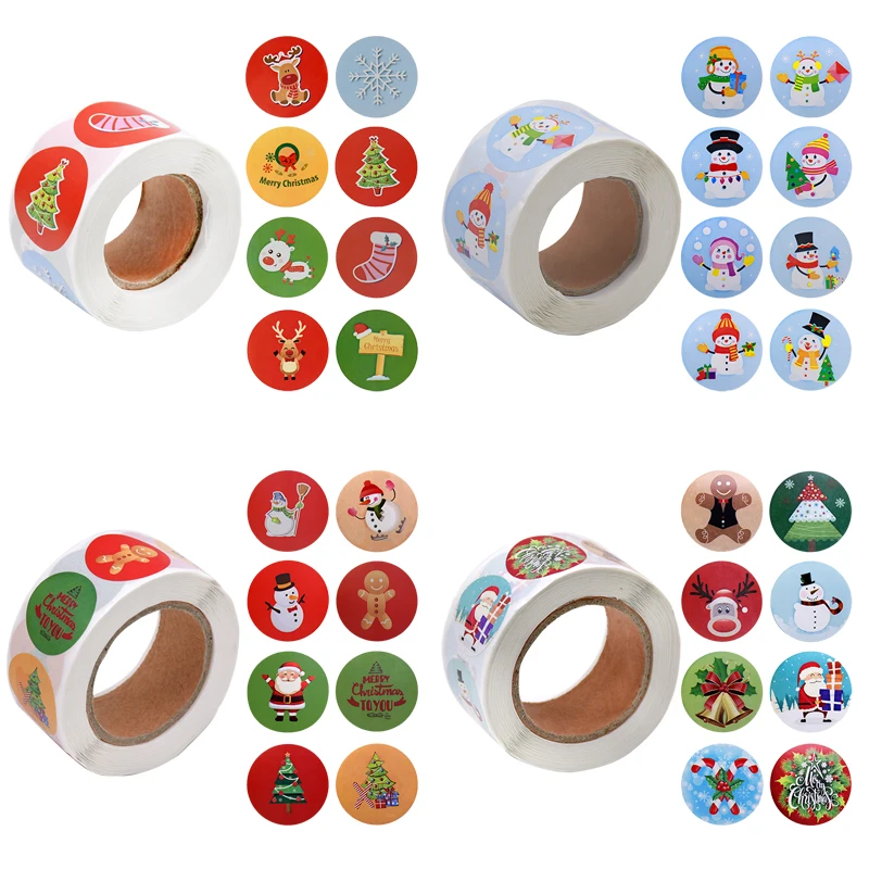 500 шт./рулон круглые наклейки Уплотнители для рождественских подарков|Наклейки| |