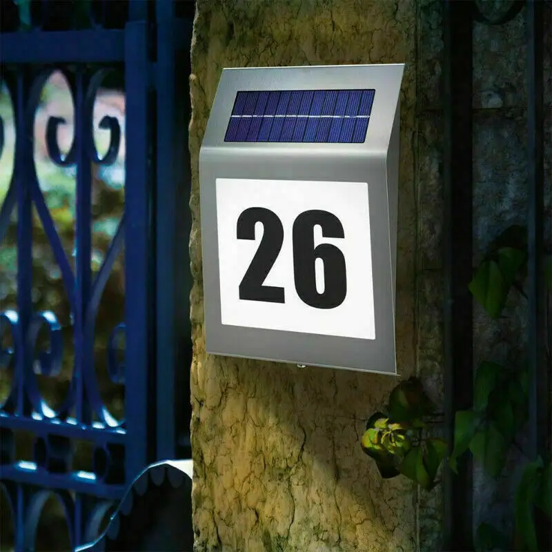 Solar House Number Plaque Light with 200LM Motion Sensor LED Lights Address for Home Garden Door Lamp Lighting | Лампы и освещение