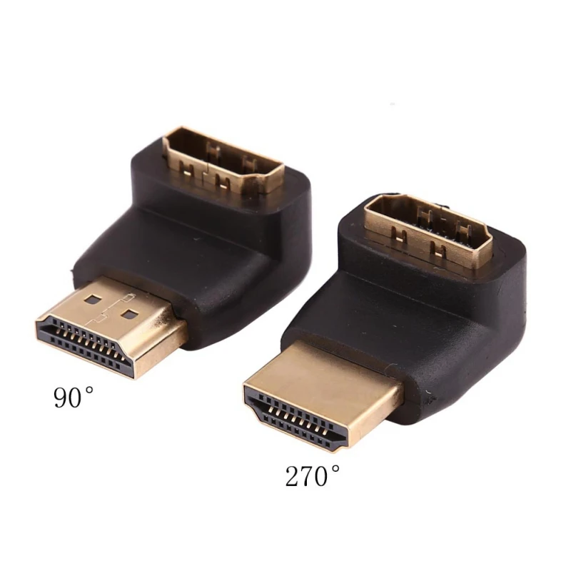 EDAL 2 шт./лот HDMI Кабельный адаптер преобразователи угол 270/90 градусов штекер hdmi