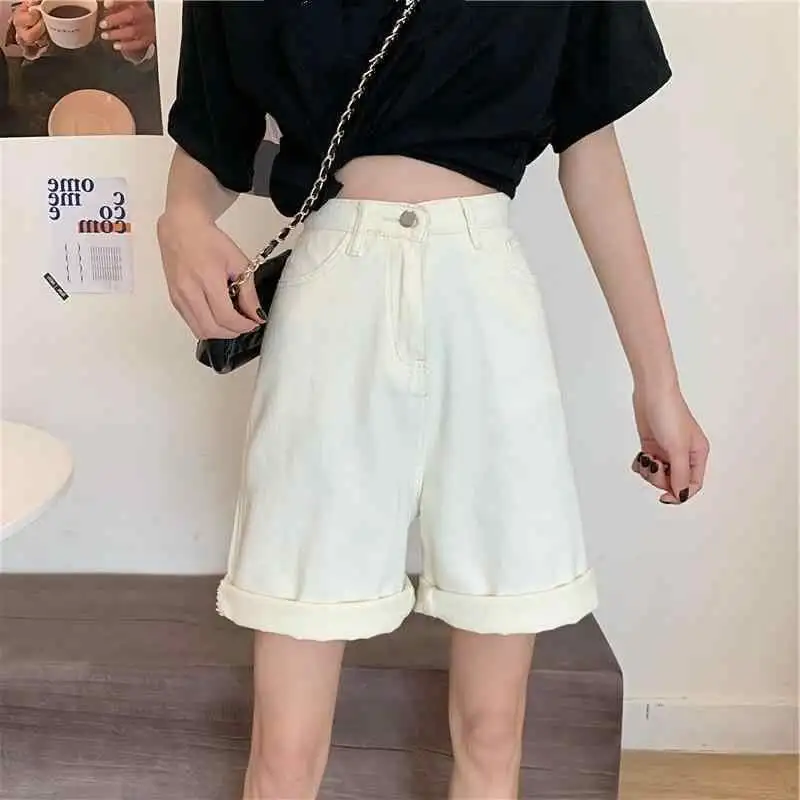 Harajuku BF Loose Newest Summer Womens Shorts Trendy Fashion School Students Shorts Women High Waist Female Solid Lovers Females