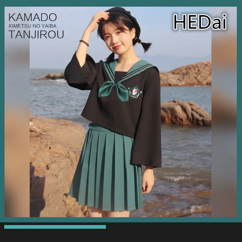 

Демон убийца камадо Tanjirou костюм моряка для мальчиков школьная форма JK женский костюм для косплея платье Рождественский подарок юбка