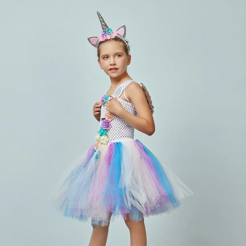 Новинка 2020 детский костюм единорога платье на Хэллоуин для девочек вечевечерние