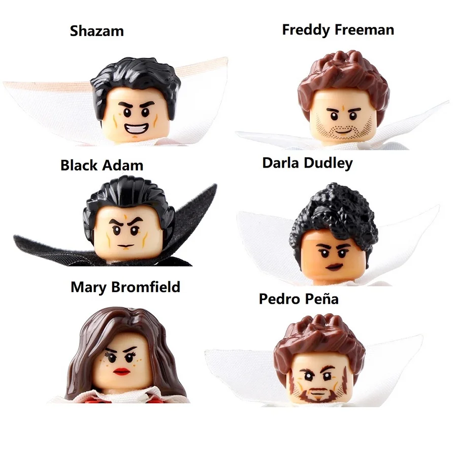 Shazam Black Adam Freddy Freeman Darla Dudley Doctor Sivana Mary Bromfield Pedro Pena Building Blocks Mini Action Figure Toys | Игрушки и