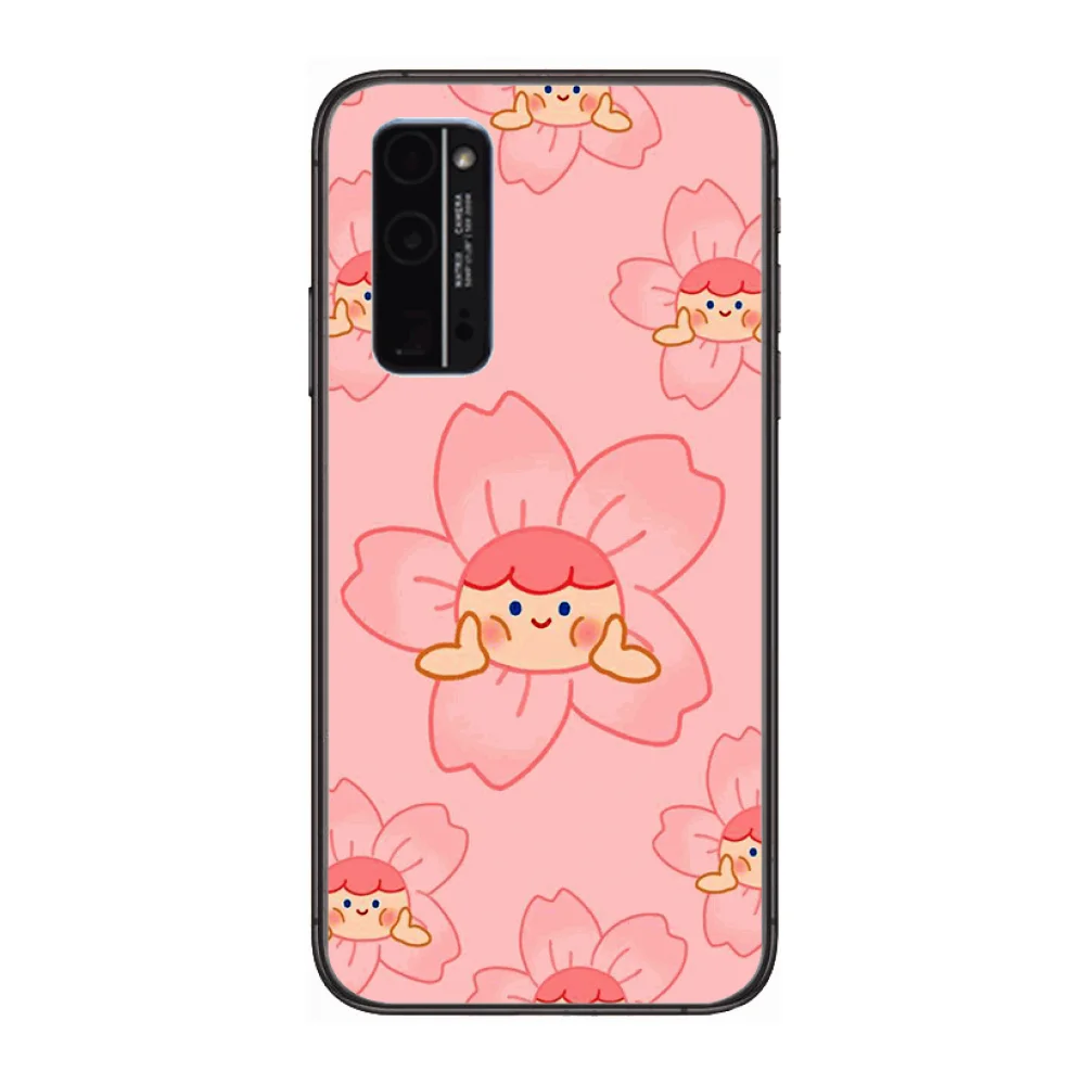 

Lovely Cartoon Animal Phone Case Hull For Huawei Honor 8 9 10 20 30 A S Lite Pro 5g i Black Back Soft Cell Cover Pretty