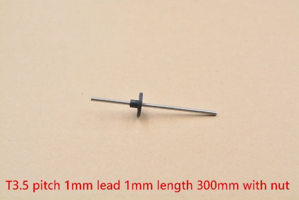 

T3.5 3,5 мм Винт 300 мм длина 1 мм picth lead 304 трапециевидная нержавеющая сталь с гайкой POM 1 шт.
