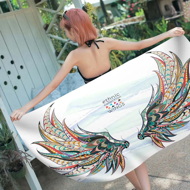 Persinality Eagle Angel Wings Bath Towel Soft Adult Children's Beachi 70x150cm/150x180cm | Дом и сад