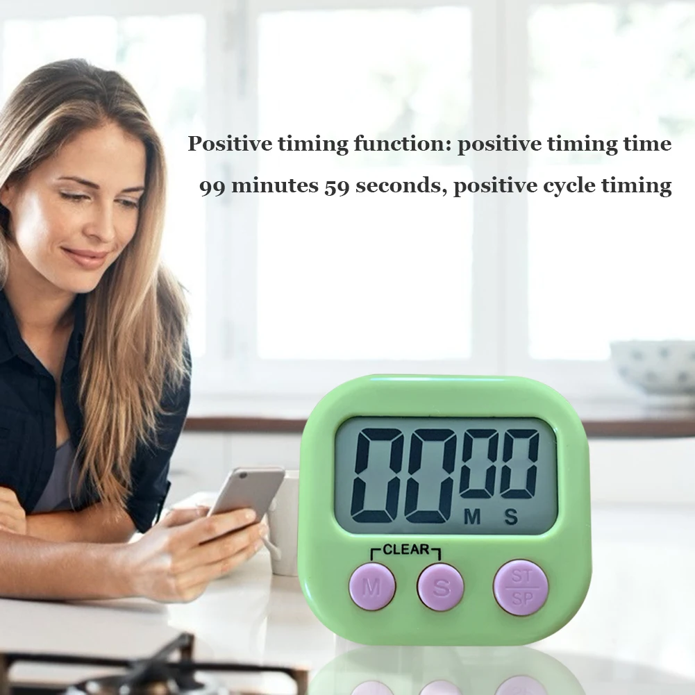magnetic lcd electronic screen timer cooking digital display table countdown alarm clock stopwatch with stand for kitchen free global shipping