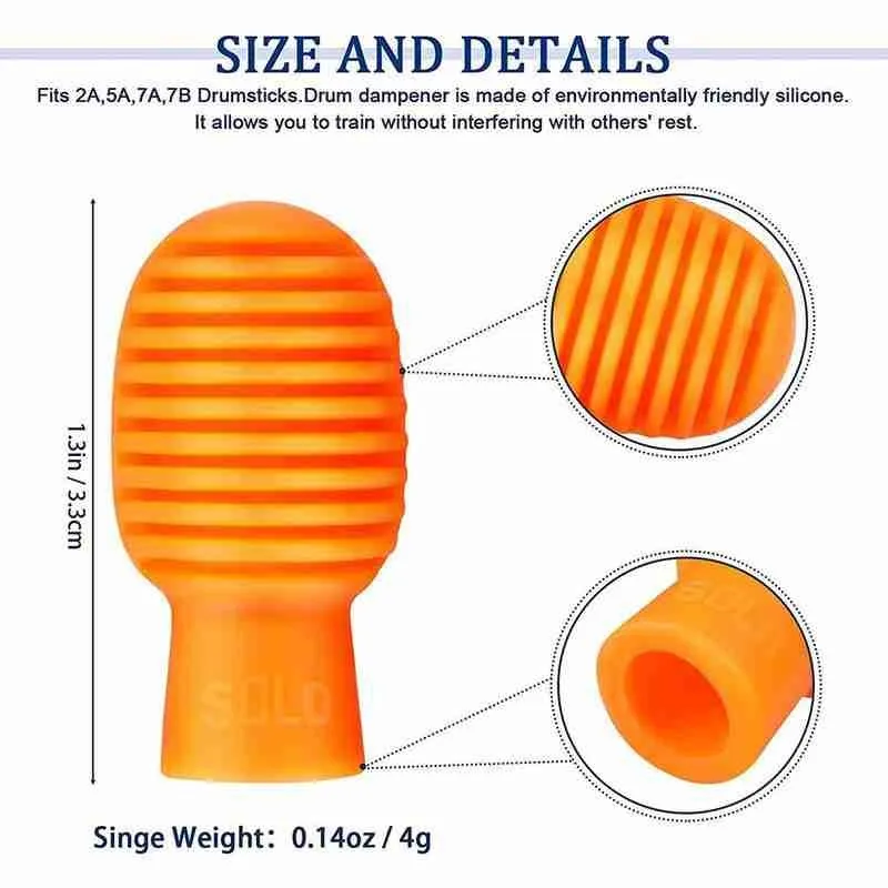 

4 Pcs/set Silicone Drum Stick Head For Drumstick Head Accessories Drumstick 10mm Under For Percussion Cover Head N2U1