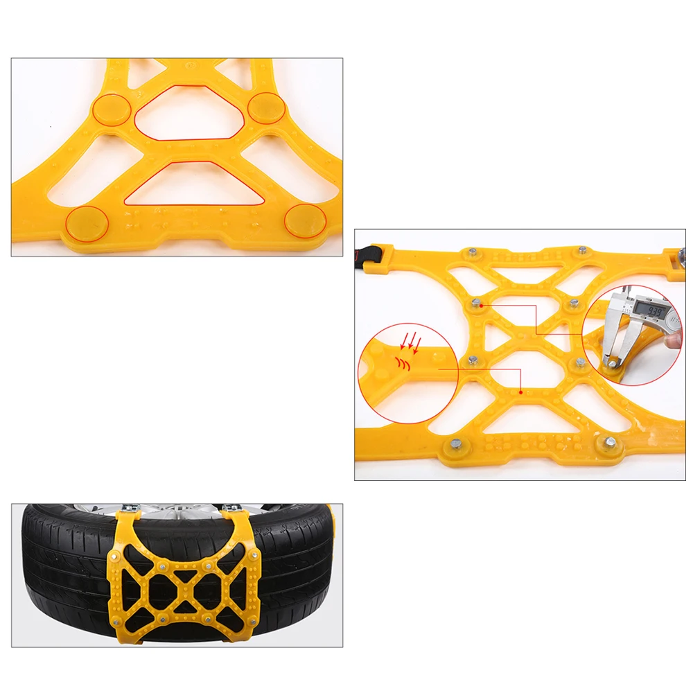 

2Pcs Car Snow Chain Double Buckle Snow Chain Snow Tire TPU Thickening Anti-Skid Universal Emergency Snow Chain Hot Sale
