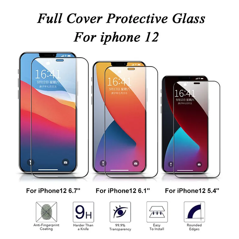 

3Pcs Tempered Glass for iPhone Xr Xs Max X 5 5S 6 6S Plus 7 8 Plus Screen Protector for iPhone 12 11 Pro Max 12 mini SE 2020