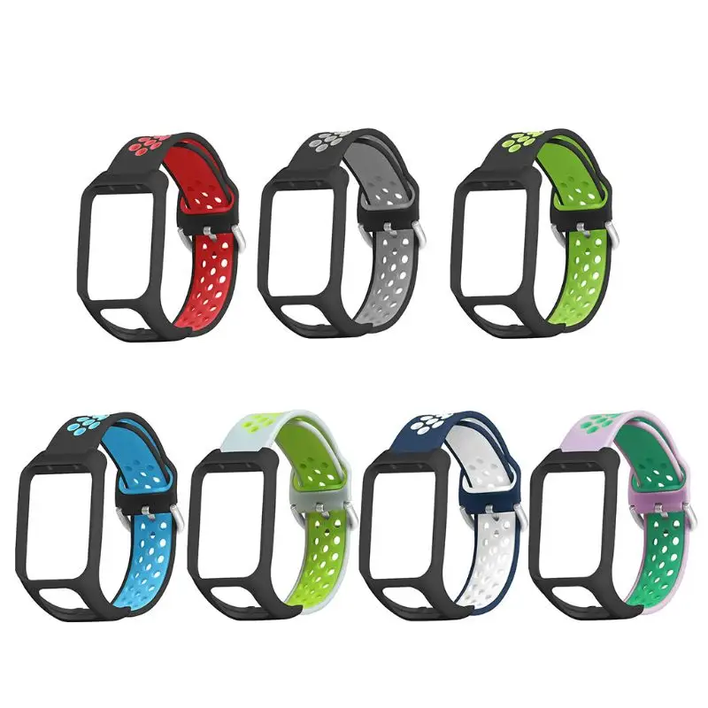 Сменный Двухцветный силиконовый ремешок для наручных часов браслет Tomtom Runner