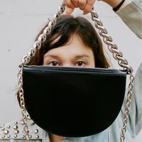 designer half moon saddle bags for women wide chain fashion ladies shoulder crossbody bag 2021 new female purses and handbag