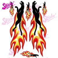 sticky fire flames orange panther flame sheet racing decal sticker for motorcycle off road laptop trunk guitar skateboard pvc