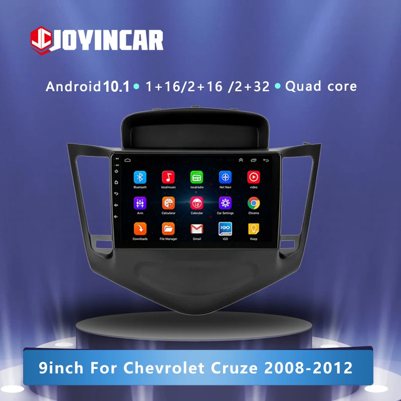 

JOYINCAR 9inch 2din Android 10.1 Car Radio Multimidia Video Player Navigation GPS For Chevrolet Cruze 2008-2012 Head Unit