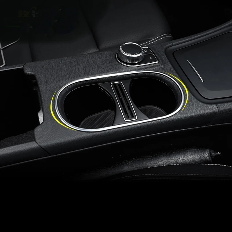 

Car-Styling Inner Water Cup Holder Cover Trim strip sticker for Mercedes Benz CLA GLA A Class W176 C117 A180 14-17 Accessories
