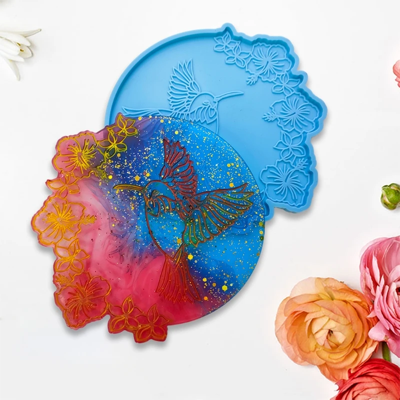 

Hummingbird Coaster эпоксидная смола, форма Cup Mat силиконовая форма «сделай сам» Mold