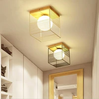 new nordic indoor wood led ceiling light fixture luminaire modern iron net bedroom corridor hallway mount lamp aisle decor