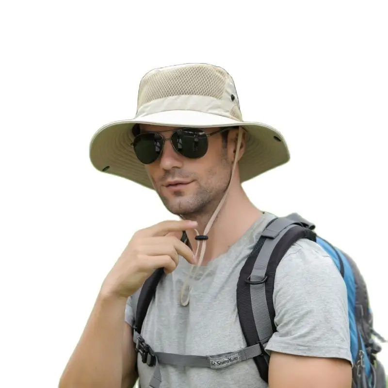

Men Fishing Hats Camping Hiking Hunting Sun Hat Bucket Flap Cap Breathable Outdoor Fishing Cycling Wide Brim Cap
