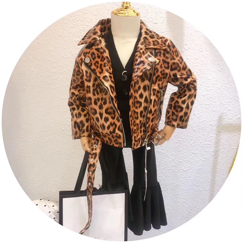 

Fashion Spring Jackets For Baby Girls Coat Kids PU Leather Jacket Leopar Children Outerwear Coat Autumn Jacket For Girl Clothing