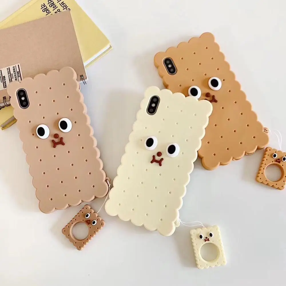 ORYKSZ 3D милый мультяшный бисквит силиконовый чехол для телефона iphone 7 XS Max X XR 6 6S 8 Plus