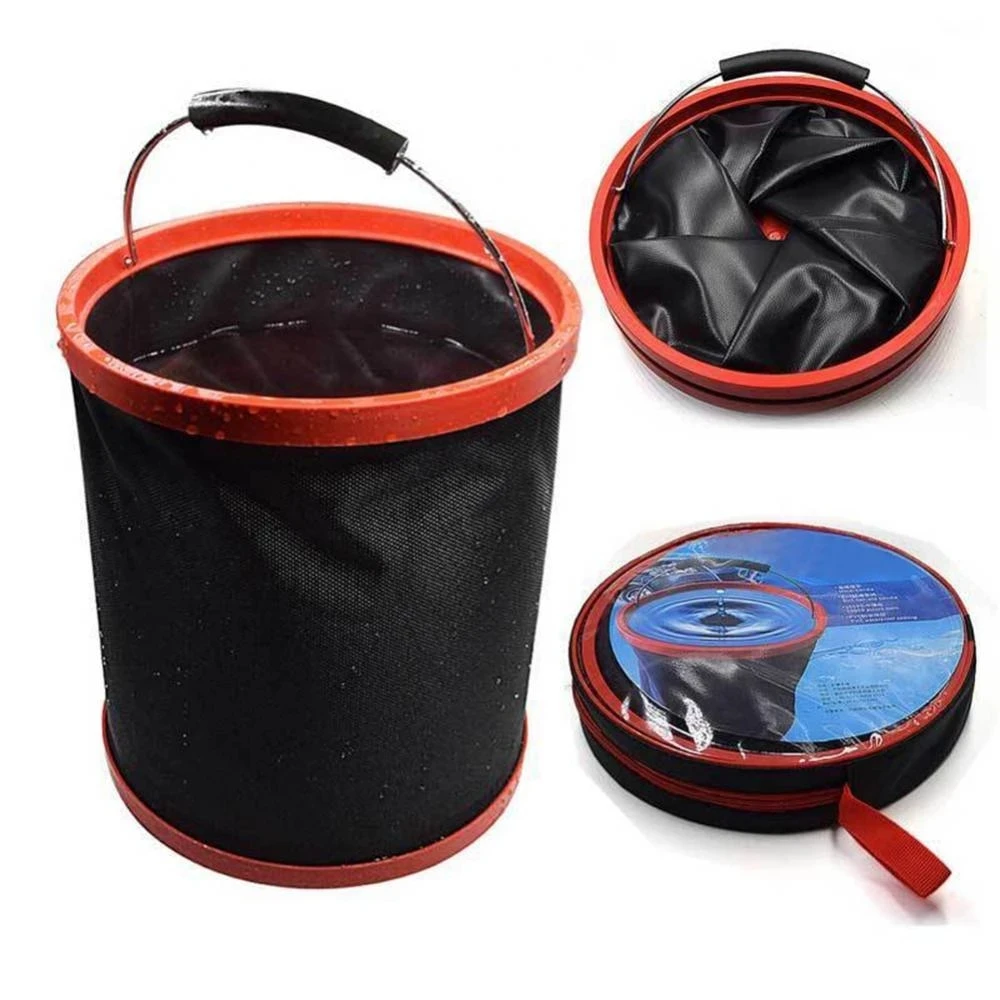 

Portable 12L Car Bucket Boating Camping Fishing Oxford Cloth Portable Folding Water Bucket