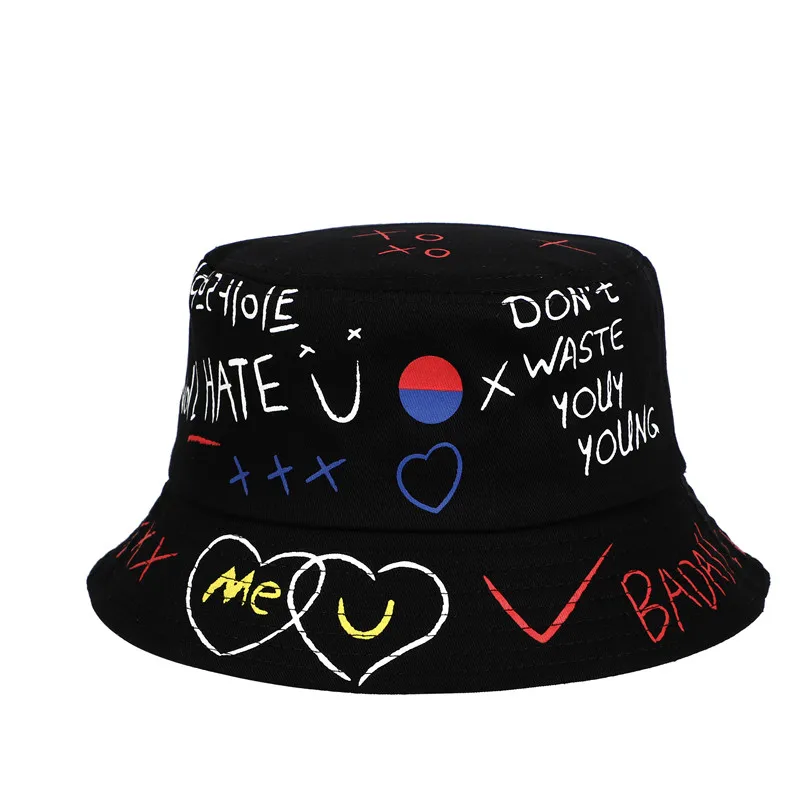 Панама женская хлопковая с принтом Повседневная Уличная шапка в стиле хип-хоп