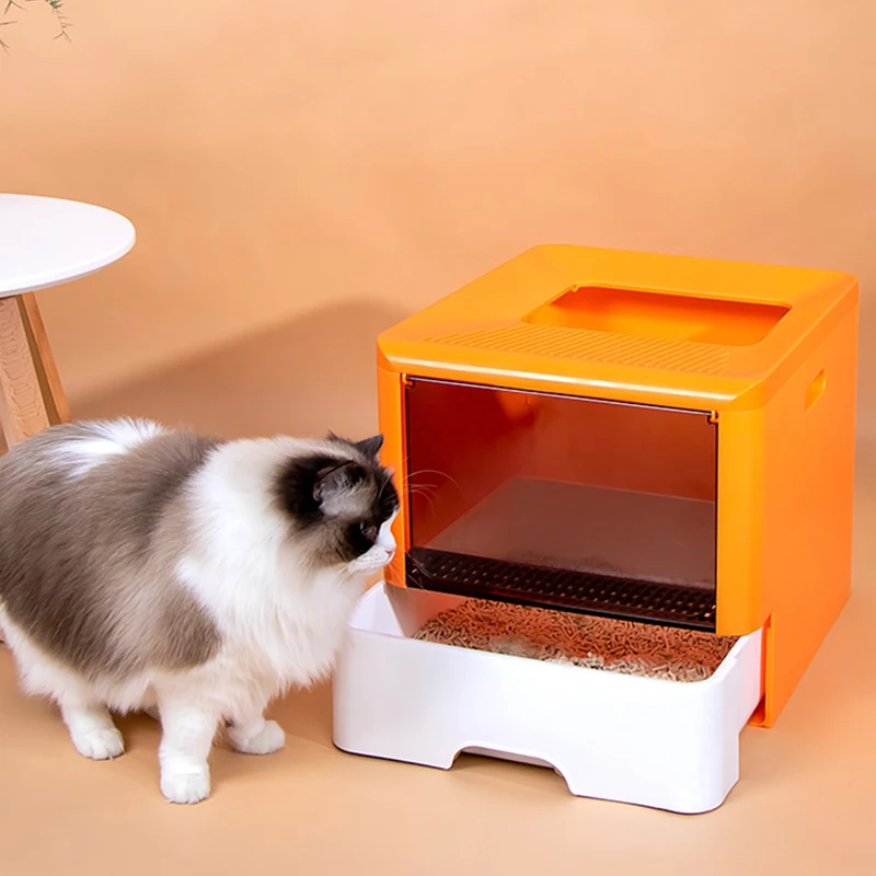 Ящик верхний в кошачьем туалете портативный туалет полузакрытые кошачьи