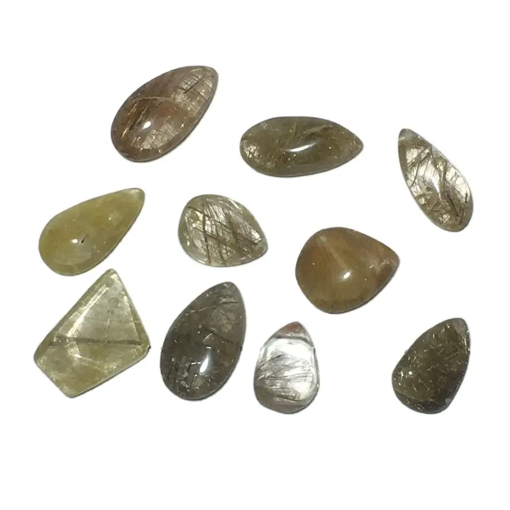 (10 шт.) натуральное золото рутилированные Кварцевые ожерелья камни и кристаллы