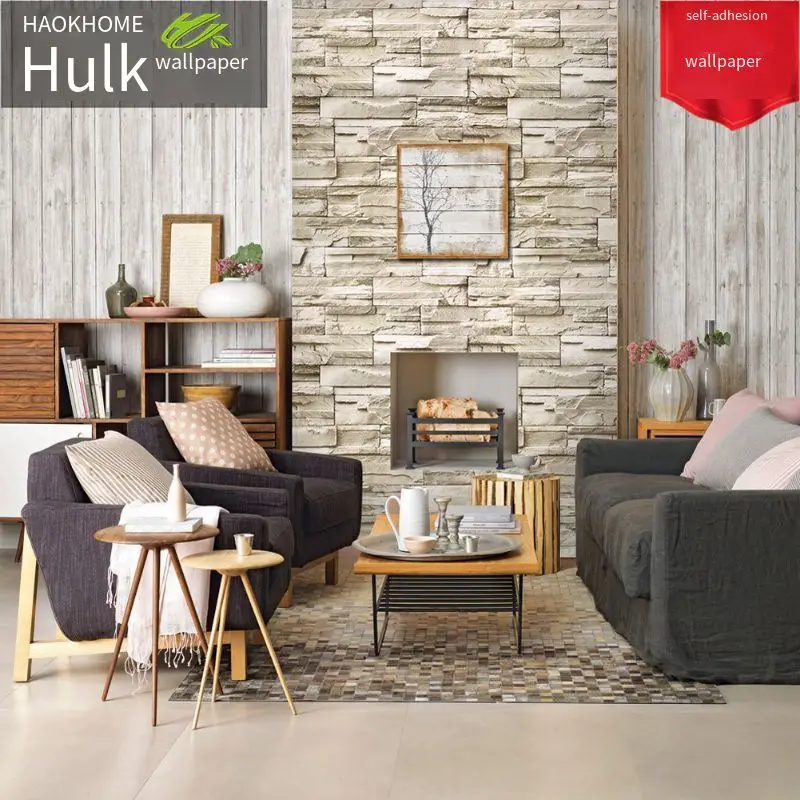 

Popular brick rock sticker waterproof PVC wallpaper restaurant background wallpaper wall decor home decor wall stickers