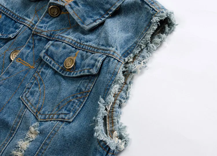 

Slim Men's Denim Vest Male Light Color Vest Button Vest