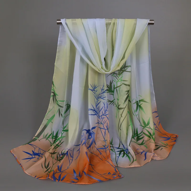Роскошный брендовый женский шифоновый шелковый шарф модные женские пляжные
