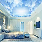 Фотообои на заказ 3D фантазия небесно-голубое небо и белые облака настенная живопись Европейский стиль потолочные обои 3 D