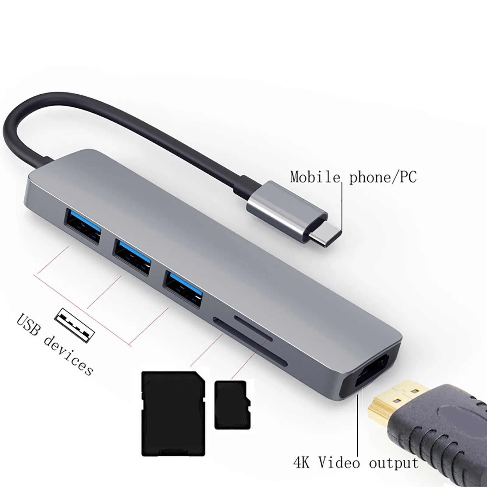 

hub usb c usb 3.0 Adapter Card reader for MacBook Pro Air HDMI-Compatible usb c adapter several ports multi-function Splitter